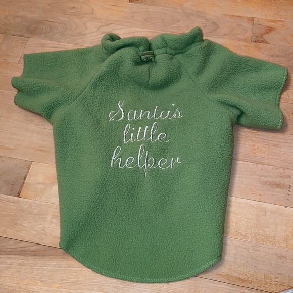 MARTHA STEWART Pets Santa’s Little Helper Fleece Dog Sweater - Picture 2 of 6